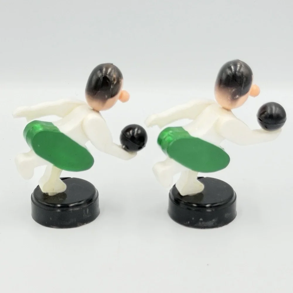 VTG MCM Bowling Place Card Holders Plastic Hong Kong Retro Kitsch Party‎ Decor